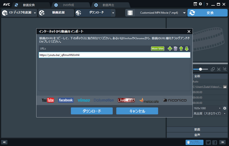 Any Video Converter フリー版