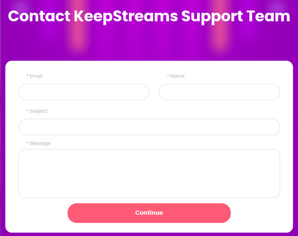 KeepStreams に連絡