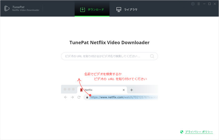 Netflix Video Downloader を起動後の画面