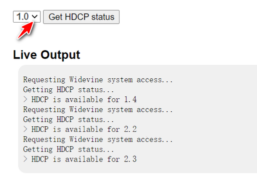 HDCP 対応コンテンツの再生をサポートすることを確認